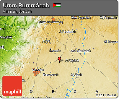 Physical Map of Umm Rummānah
