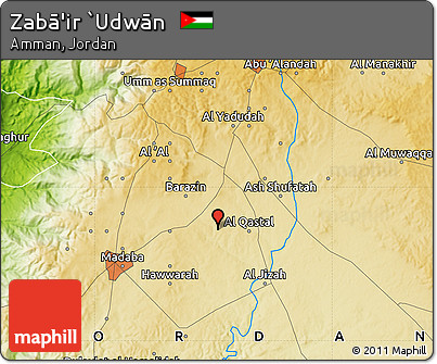 Physical Map of Zabā'ir `Udwān