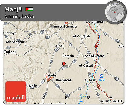 Shaded Relief Map of Manjā