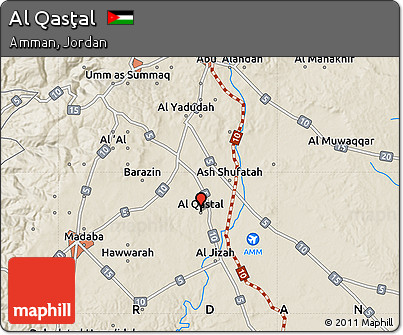 Shaded Relief Map of Al Qasţal