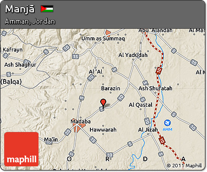 Shaded Relief Map of Manjā