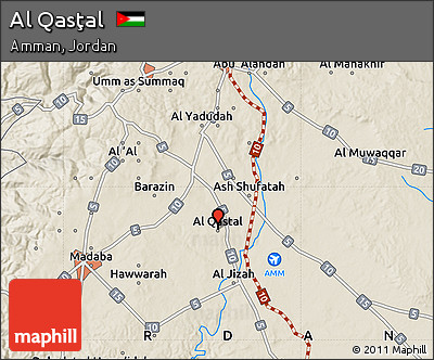 Shaded Relief Map of Al Qasţal