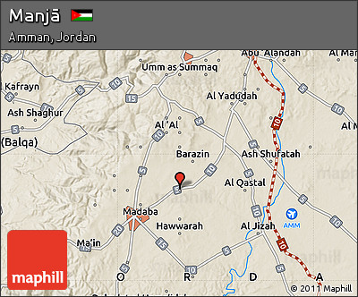 Shaded Relief Map of Manjā