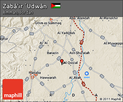 Shaded Relief Map of Zabā'ir `Udwān