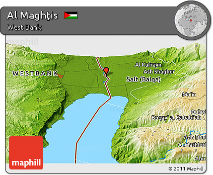 Physical Panoramic Map of Al Maghţis