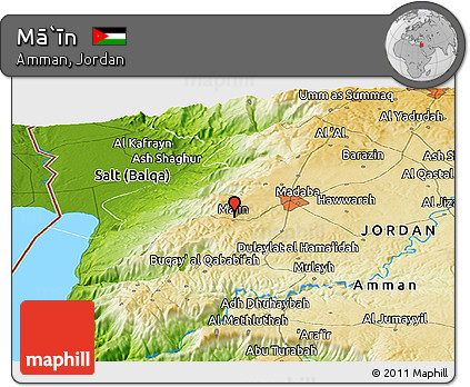 Physical Panoramic Map of Mā`īn