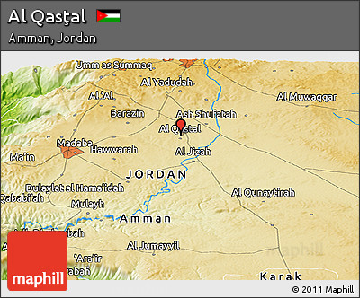 Physical Panoramic Map of Al Qasţal