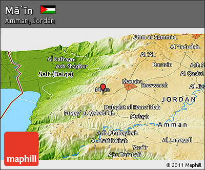 Physical Panoramic Map of Mā`īn