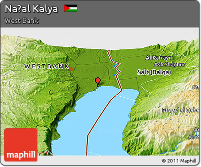 Physical Panoramic Map of Naẖal Kalya