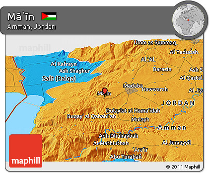 Political Panoramic Map of Mā`īn