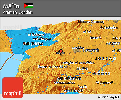Political Panoramic Map of Mā`īn
