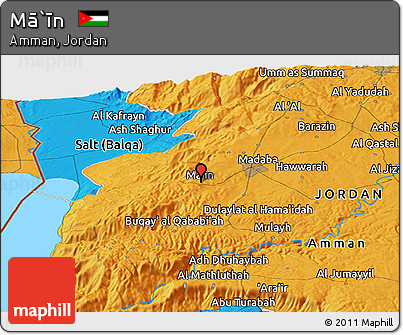 Political Panoramic Map of Mā`īn