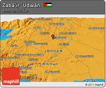 Political Panoramic Map of Zabā'ir `Udwān