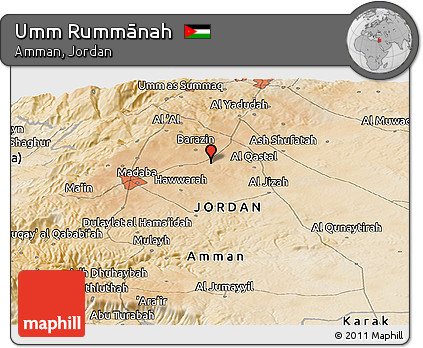 Satellite Panoramic Map of Umm Rummānah