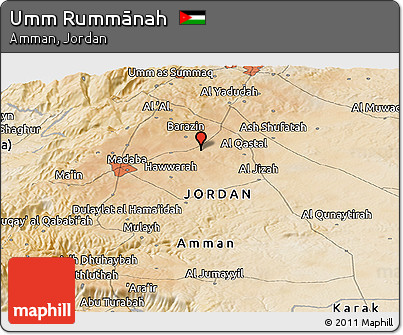 Satellite Panoramic Map of Umm Rummānah