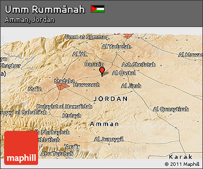 Satellite Panoramic Map of Umm Rummānah