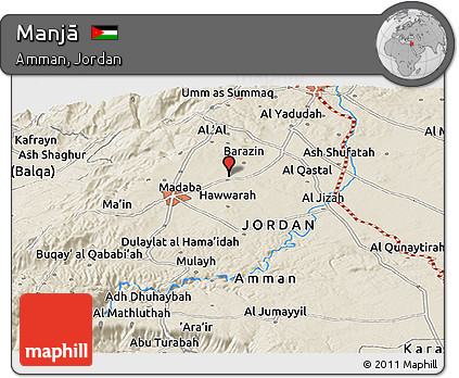Shaded Relief Panoramic Map of Manjā