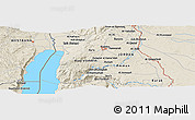 Shaded Relief Panoramic Map of the area around 31° 39' 38" N, 35° 46' 29" E