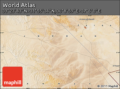 Satellite Map of the Area around 31° 39' 38" N, 36° 37' 30" E