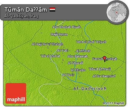 Physical 3D Map of Tūmān Daḩḩām