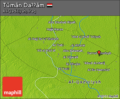 Physical 3D Map of Tūmān Daḩḩām
