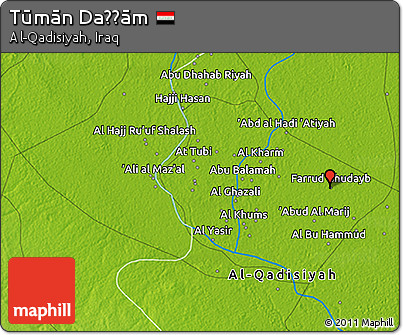 Physical 3D Map of Tūmān Daḩḩām