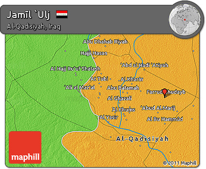 Political 3D Map of Jamīl `Ulj