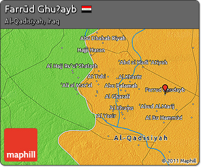 Political 3D Map of Farrūd Ghuḑayb