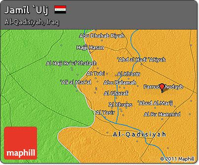 Political 3D Map of Jamīl `Ulj