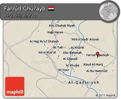 Shaded Relief 3D Map of Farrūd Ghuḑayb