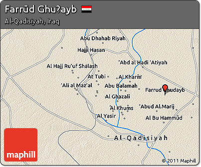 Shaded Relief 3D Map of Farrūd Ghuḑayb