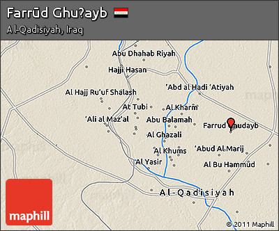 Shaded Relief 3D Map of Farrūd Ghuḑayb