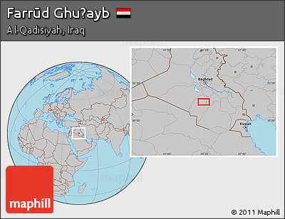 Gray Location Map of Farrūd Ghuḑayb