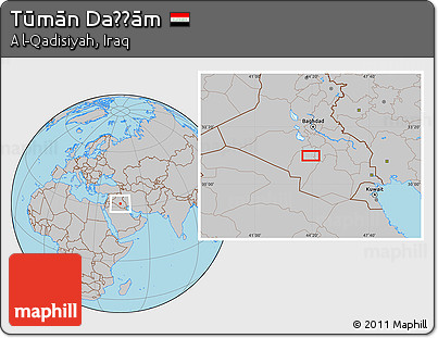 Gray Location Map of Tūmān Daḩḩām