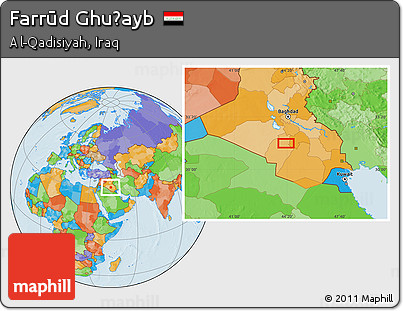 Political Location Map of Farrūd Ghuḑayb