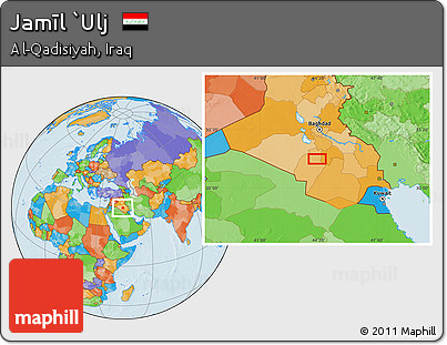 Political Location Map of Jamīl `Ulj