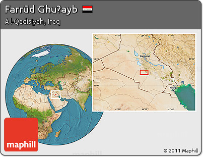 Satellite Location Map of Farrūd Ghuḑayb