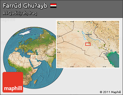 Satellite Location Map of Farrūd Ghuḑayb
