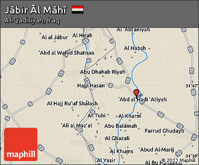 Shaded Relief Map of Jābir Āl Māhī