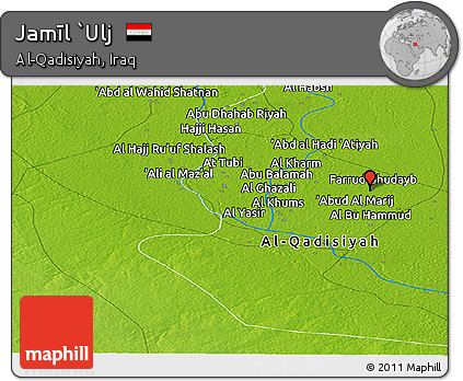 Physical Panoramic Map of Jamīl `Ulj