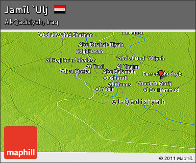 Physical Panoramic Map of Jamīl `Ulj