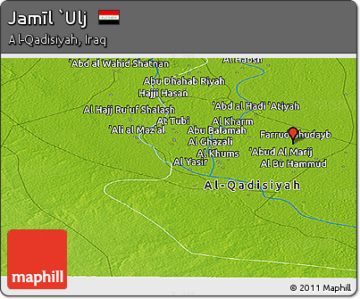 Physical Panoramic Map of Jamīl `Ulj
