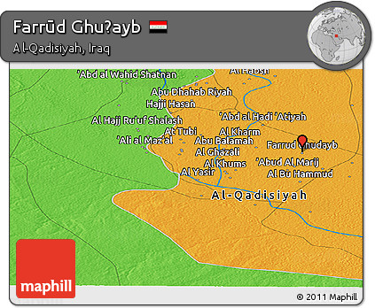 Political Panoramic Map of Farrūd Ghuḑayb