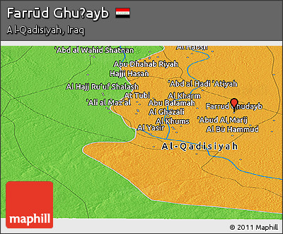 Political Panoramic Map of Farrūd Ghuḑayb