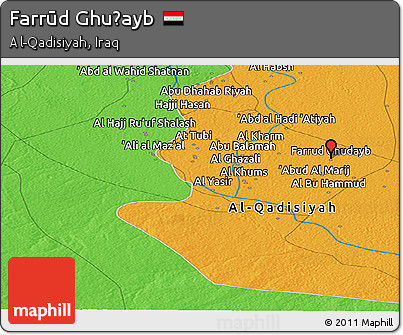 Political Panoramic Map of Farrūd Ghuḑayb