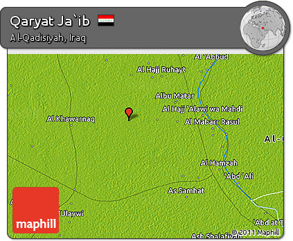 Physical 3D Map of Qaryat Ja`ib
