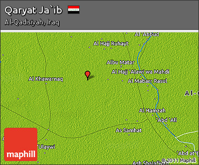 Physical 3D Map of Qaryat Ja`ib