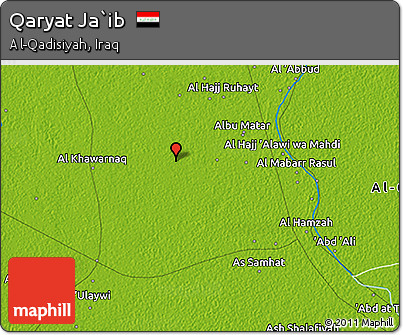 Physical 3D Map of Qaryat Ja`ib
