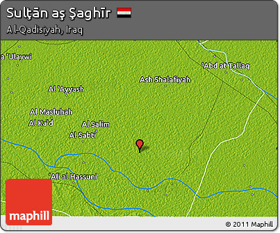 Physical 3D Map of Sulţān Aş Şaghīr