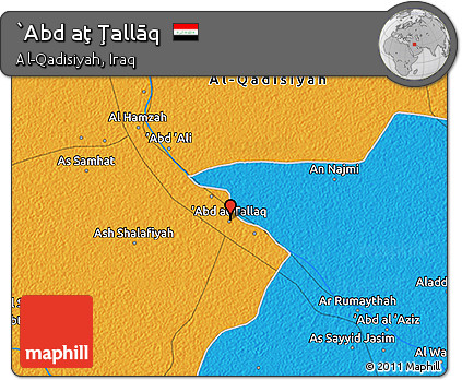 Political 3D Map of `Abd Aţ Ţallāq